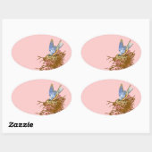 Bluebird & Nest Ronde Stickers (Vel)