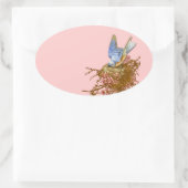 Bluebird & Nest Ronde Stickers (Tas)