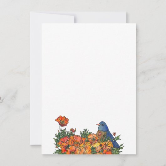 Bluebird Nouveau Faire-part d'adresse (Dos)