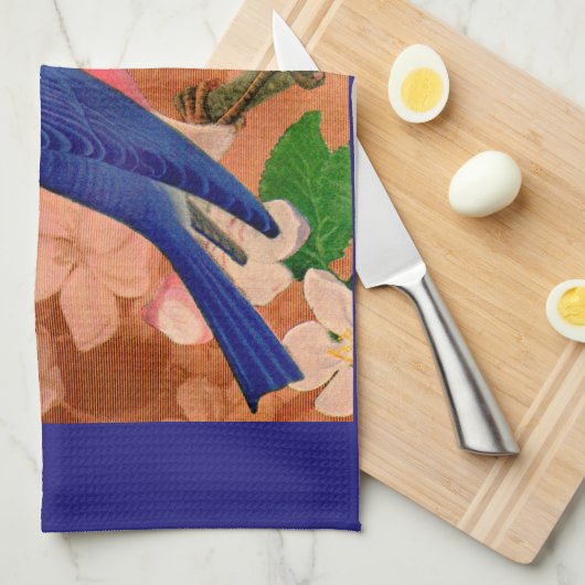 bluebird of geluk theedoek (Quarter Fold)