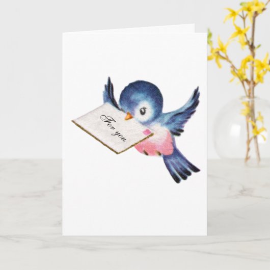Bluebird of Happiness Afstuderen Kaart (Gele Bloem)