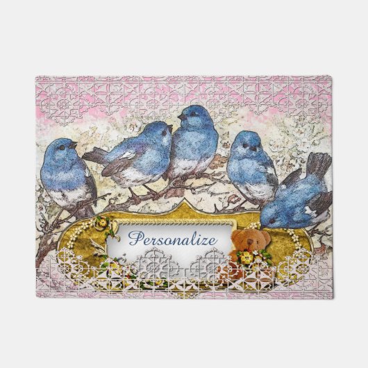  Bluebird of Happiness Welkom Deurmat (Voorkant)