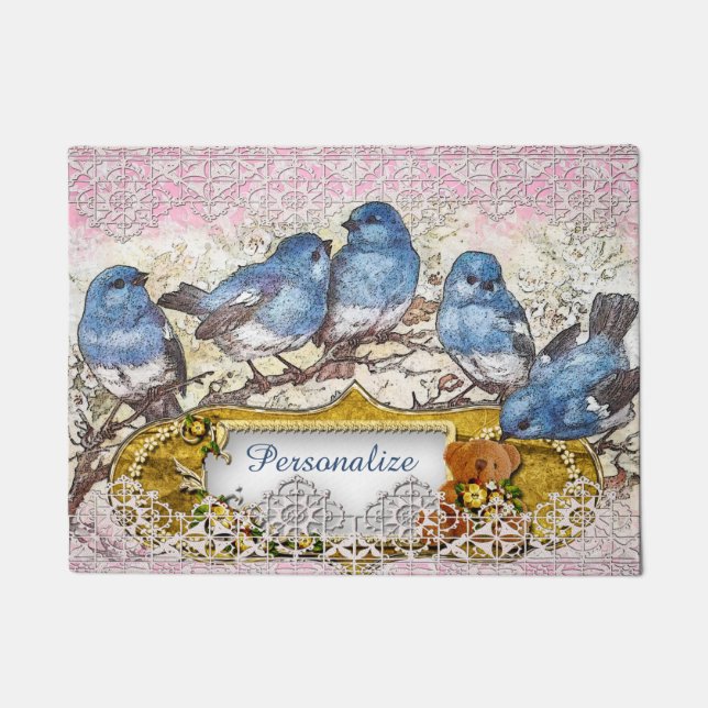  Bluebird of Happiness Welkom Deurmat (Voorkant)