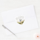 Bluebird on Branch Inspirerend gedicht Waterverf Hart Sticker (Envelop)