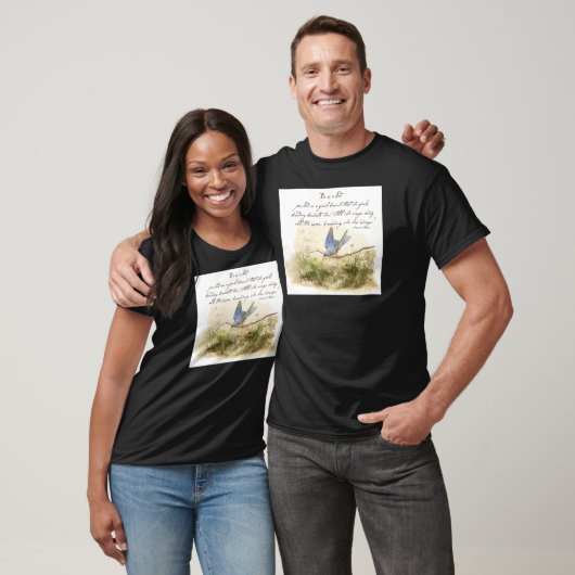 Bluebird on Branch Victor Hugo Inspirerend gedicht T-shirt (Unisex)