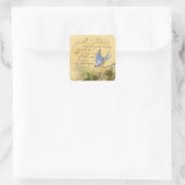 Bluebird on Branch & Victor Hugo Quote Vierkante Sticker (Tas)