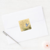 Bluebird on Branch & Victor Hugo Quote Vierkante Sticker (Envelop)