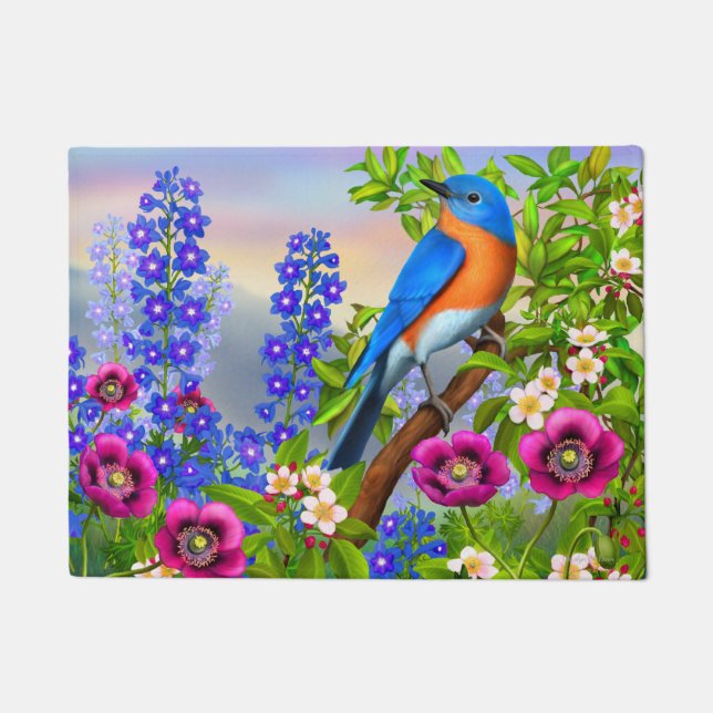 Bluebird oriental dans le tapis de porte du jardin (Devant)