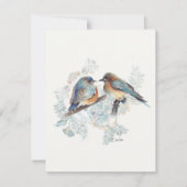 Bluebird Paar Waterverf Note Kaart (Voorkant)