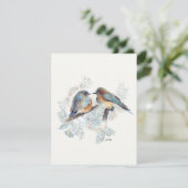 Bluebird Paar Waterverf Note Kaart (Staand voorkant)