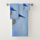 Bluebird Painting - Original Bird Art Bad Handdoek (Insitu)