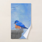 Bluebird Painting - Original Bird Art Bad Handdoek (Handdoek)