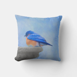 Bluebird Painting - Original Bird Art Buitenkussen