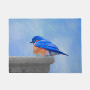 Bluebird Painting - Original Bird Art Deurmat