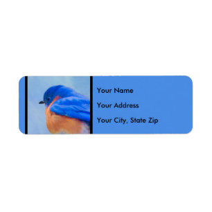 Bluebird Painting - Original Bird Art Etiket