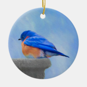 Bluebird Painting - Original Bird Art Keramisch Ornament