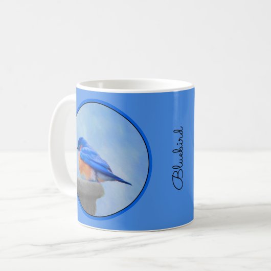 Bluebird Painting - Original Bird Art Koffiemok (Voorkant links)