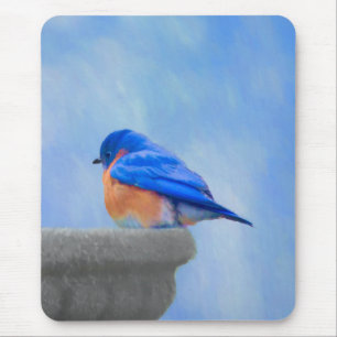 Bluebird Painting - Original Bird Art Muismat