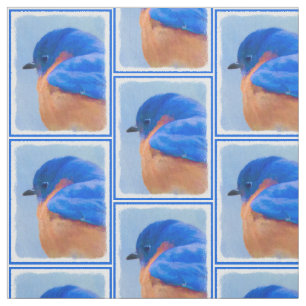 Bluebird Painting - Original Bird Art Stof