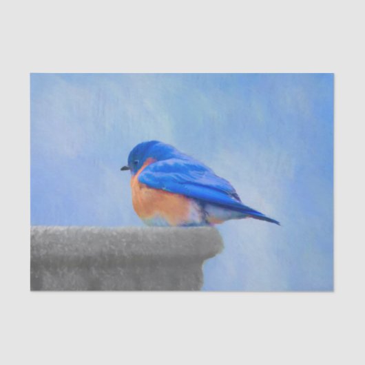 Bluebird Painting - Original Bird Art Tissuepapier (Voorkant)