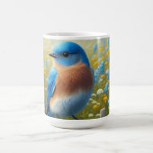 Bluebird Perched op houten hek Koffiemok (Center)