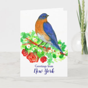 Bluebird Red Roses Groeten uit New York Kaart
