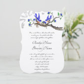  Bluebird Royal Blue Wedding Invitations Kaart (Staand voorkant)
