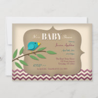 Bluebird Scrapbook Style Baby Shower Invitations
