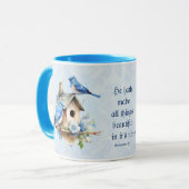 Bluebird Scripture Mug Birdhouse Ecclesiastes (Devant gauche)
