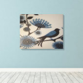 BLUEBIRD-STROMEN CANVAS AFDRUK (Insitu (Houten vloer))