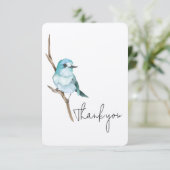 Bluebird Sur Une Carte de remerciements De Branche (Debout devant)
