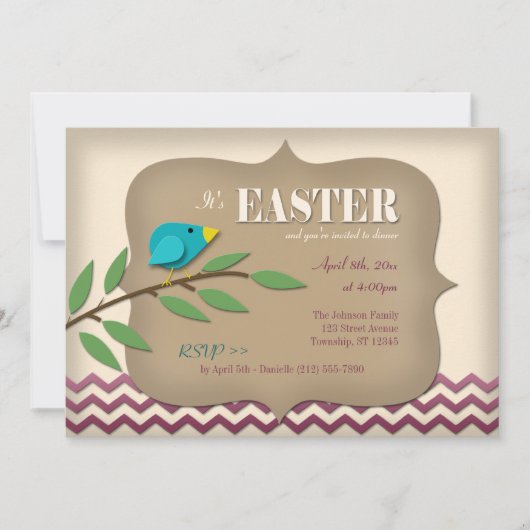 Bluebird sur une succursale Scrapbook Invitations  (Devant)