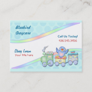 Bluebird Train voor kinderopvang of babysitter Visitekaartje