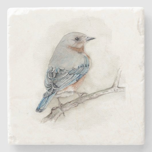 Bluebird Vrouw Stone Onderzetter (Voorkant)
