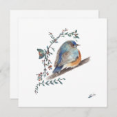 Bluebird Waterverf Bessen Groen Kunst (Voorkant / Achterkant)
