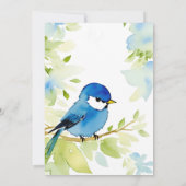 Bluebird Waterverf Verjaardag Kaart (Achterkant)