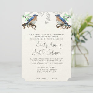  Bluebird Wedding Invitaton #2 Kaart