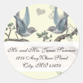  Bluebird Wedding Return-adres Ronde Sticker (Voorkant)