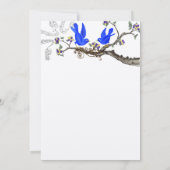 Bluebird Yellow & Paars Wedding Invite Kaart (Achterkant)