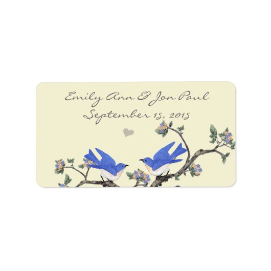  Bluebirds Bewaar de datum RSVP Etiket (Voorkant)