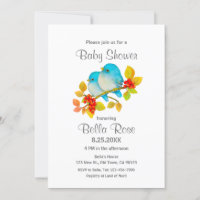 Bluebirds Bird Baby Shower Invitations