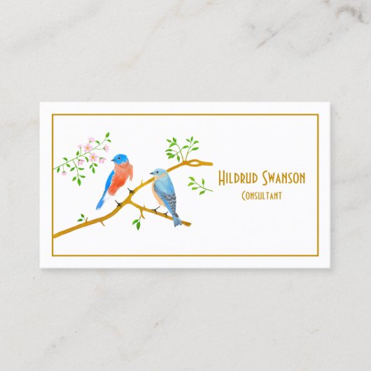 Bluebirds Carte de visite blanc (Devant)
