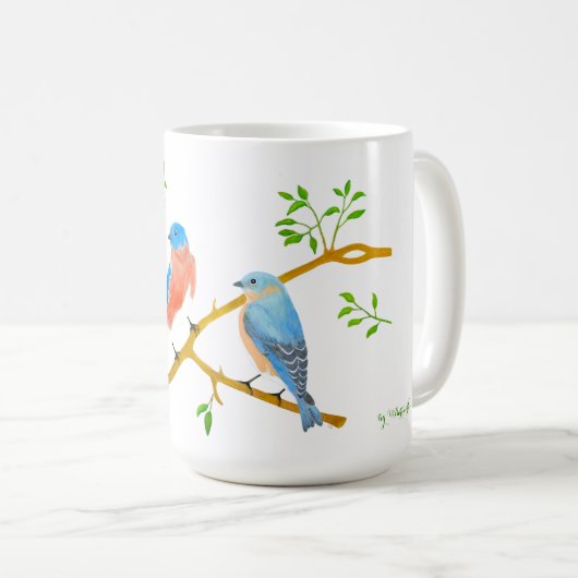 Bluebirds Classique Grosse Mug (Devant droit)