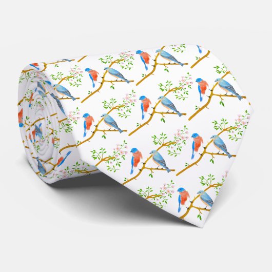 Bluebirds Cravate blanc (Roulé)