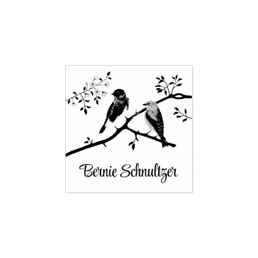 Bluebirds Custom Kleine Houten Stempel (Afrduk)
