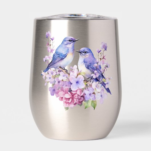 Bluebirds Dans Les Fleurs Lilac (Avant)