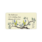  Bluebirds Geel & Blauw RSVP Etiket (Voorkant)