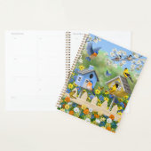 Bluebirds Goldfinches Birdhouses Jardin aux fleurs (Devant avec enveloppe)