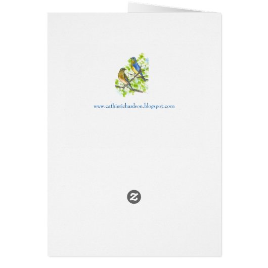 Bluebirds In A Hawthorn Tree Keep In Touch Blank (Dos)