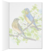Bluebirds In A Hawthorn Tree Keep In Touch Blank (Intérieur (Droit))